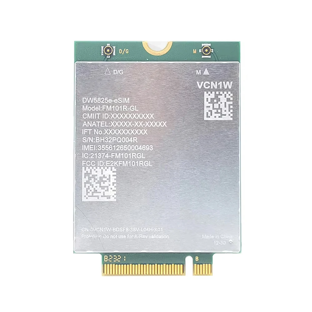 SDX12 FM101R-GL DW5825E-eSIM 4G WWAN Card LTE Cat12 Module For Latitude 3550 7350 7450 5550 5450 5350 Precision 3591 3490 Laptop
