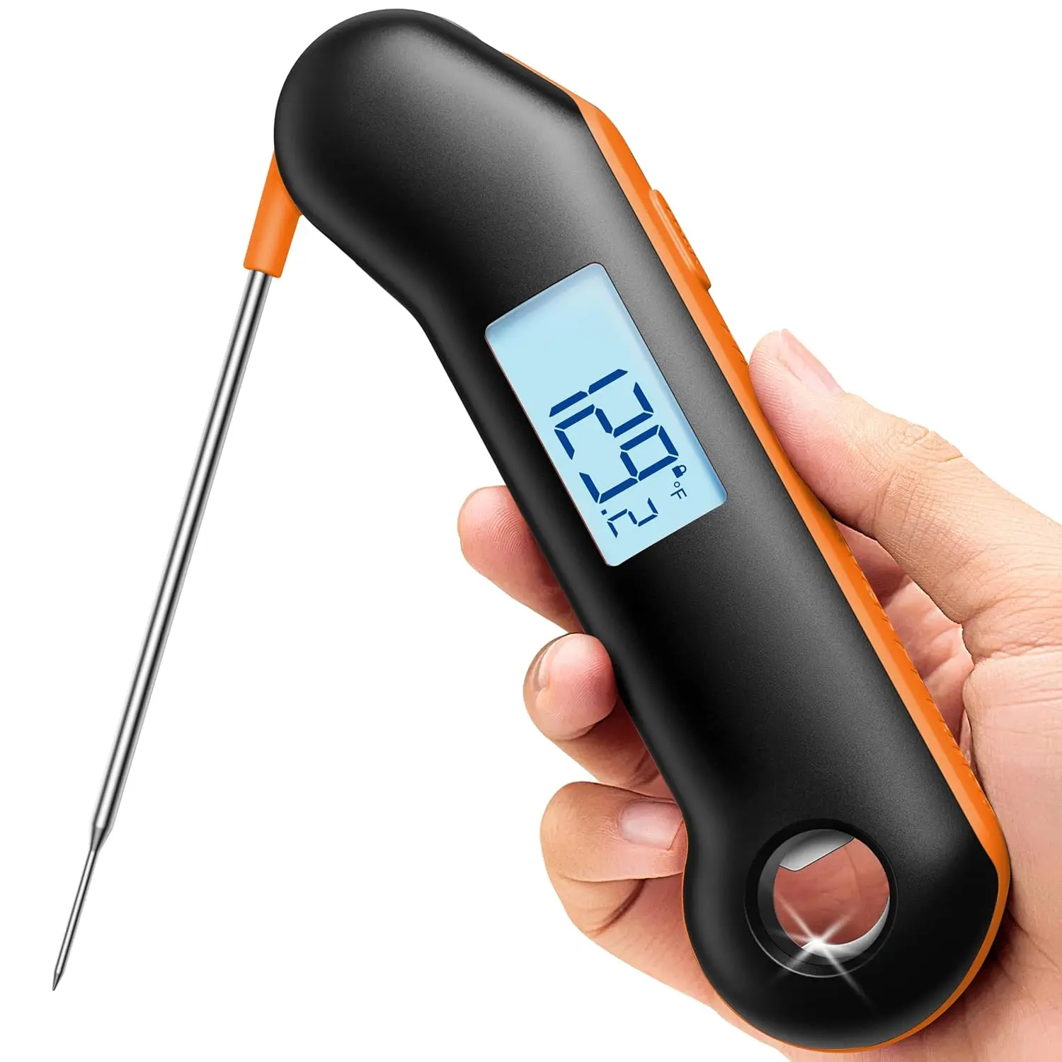 Instant Read Meat Thermometer, 0.5 Sec Accuracy, IP67 Waterproof, Backlit Display for BBQ Grill Cooking