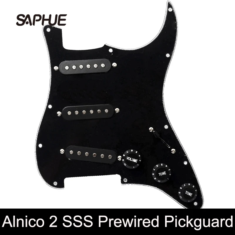 

Alnico 2 Prewired ST Pickguard 3 Single Coil Pickups Loaded Electric Guitar Pickguard Multi Colour