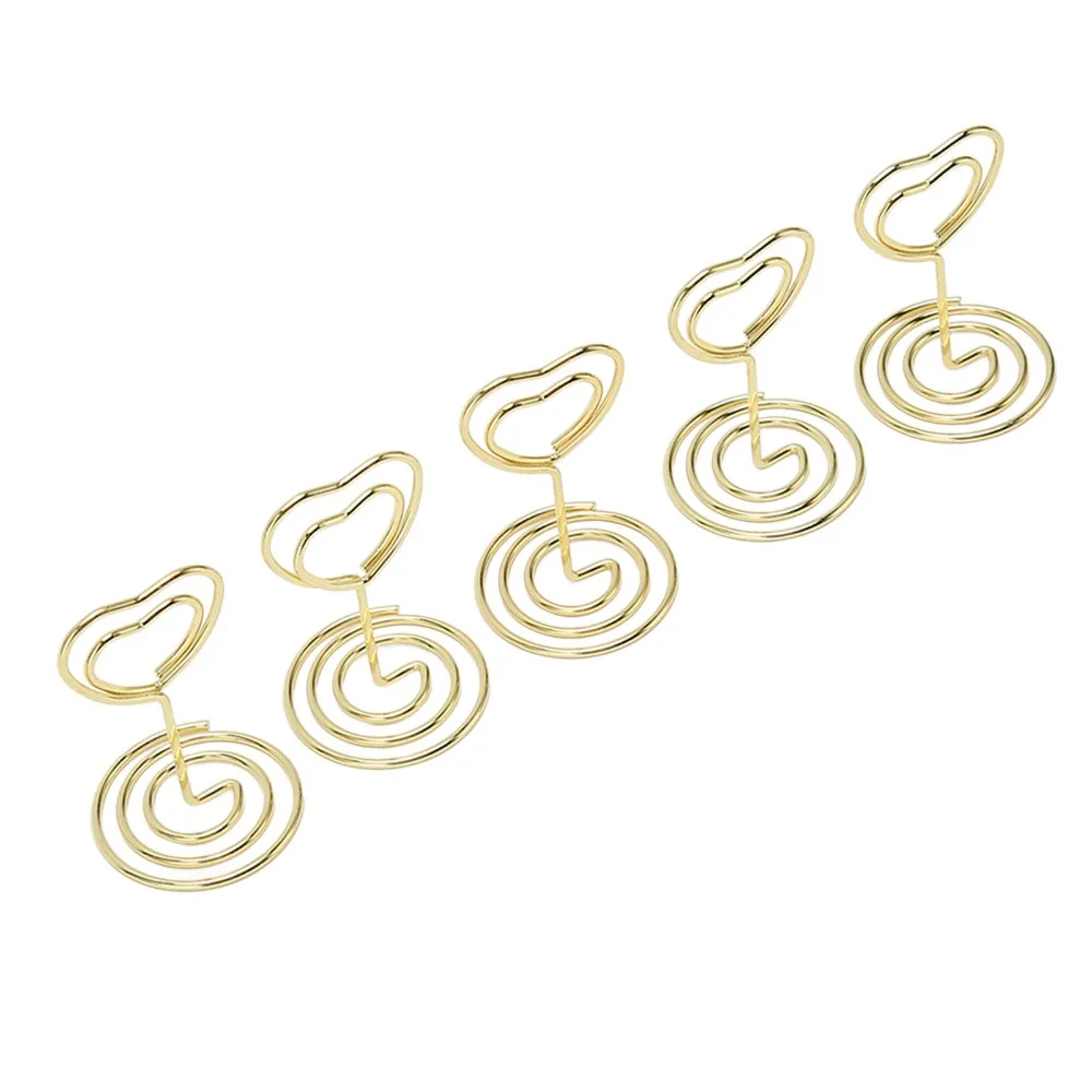 25PCS Heart Shaped Table Number Stands Sturdy Metal Mini Size Table Number Holders Gold Finish 3.35 Inch Photo Display Stands