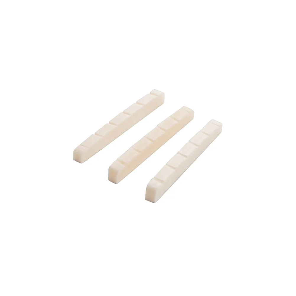 Tuercas de hueso de guitarra de bajo ranuradas de 6 cuerdas, repuesto para instrumento de guitarra eléctrica, accesorio ligero y duradero, 3 uds.