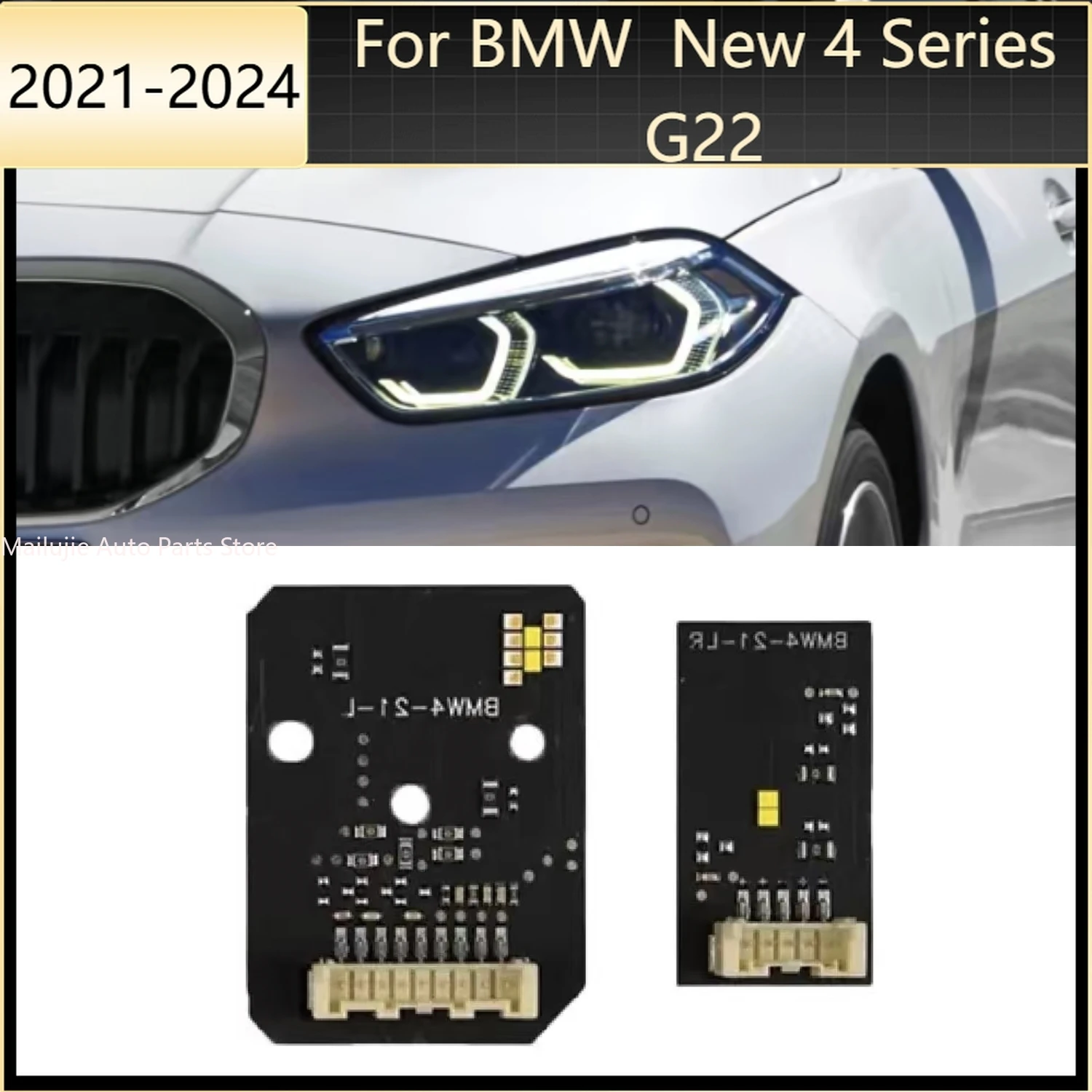 For BMW  New 4 Series G22 2021-2024 High configuration Headlight DRL LED Yellow white Co Daytime Running Light Chip