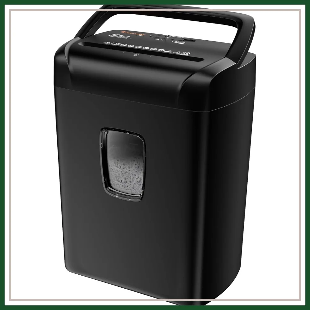 

15-Sheet Cross Cut Paper Shredder for Home Office, 10-Minute Continuous Run, 5.5 Gal Bin, P-4 Security, Shreds CD/Credit Card