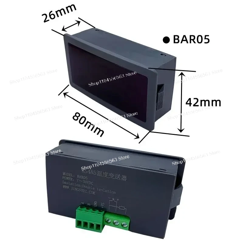 اختبار درجة الحرارة الرقمي BAR05/06 RS485 - جهاز إرسال PT100 وتوافق المزدوج الحراري K مع شاشة عرض تسلسلية أنبوبية رقمية 5 بت #3