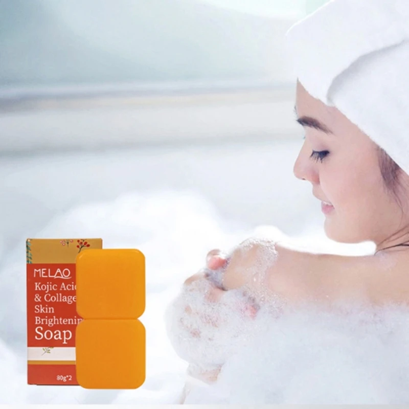 2 peças ácido kójico rosto corpo banho sabão seguro natural sabão para homens mulheres brilhante hidratado cravos remoção