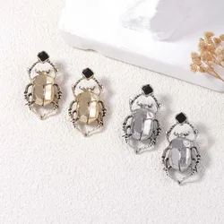 ZAA Vintage Women Jewelry High Quality Metal Beetle Earrings 2025 Personality Women Holiday Party Accessories Trendy Girl Gifts
