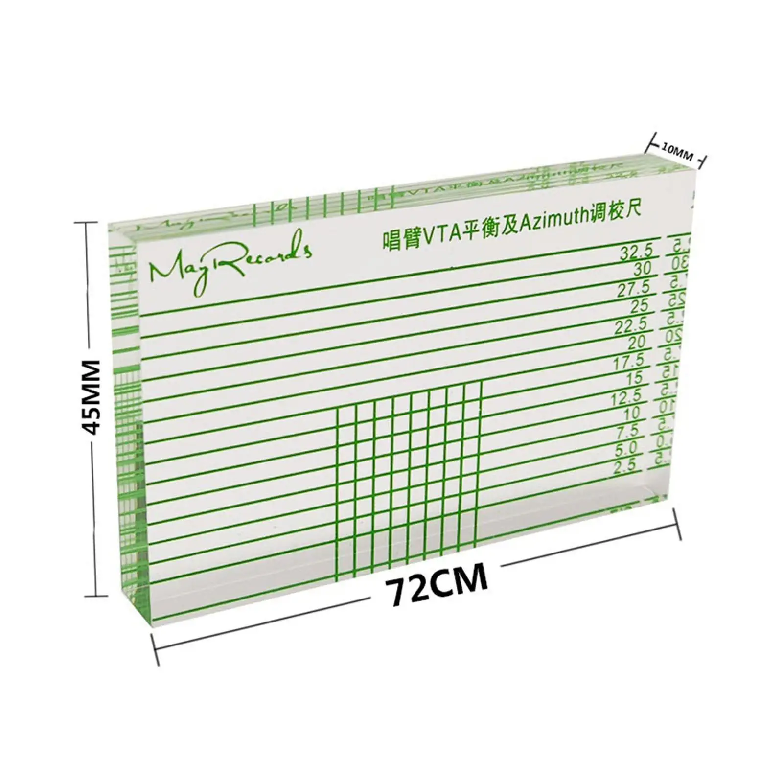 LP Tonearm VTA Cartridge Azimuth Alignment Ruler Headshell Block