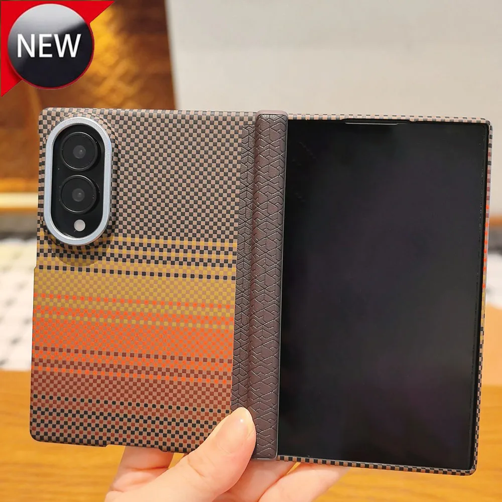 Case For Samsung Galaxy Z Fold 8 Ultra-Thin Hinge Shaft Wrap Protective phone Cover Carbon Fiber texture For Magsafe Fold8 wide