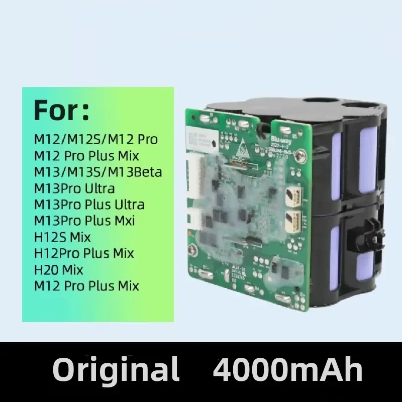 

100%Original 4000mAh for Dreame W2206 M12S M12 Pro Plus Mix M13S M13pro PLUS Ultra H12S PRO Plus H20 Mix Vacuum Cleaner Battery
