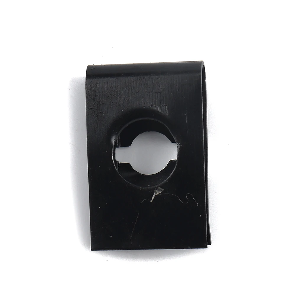 

50pcs Motorcycle Nut Manganese Steel Spire U Clips Nut U Clip Fasteners Panel Bumper Wire Fixing Clips Black