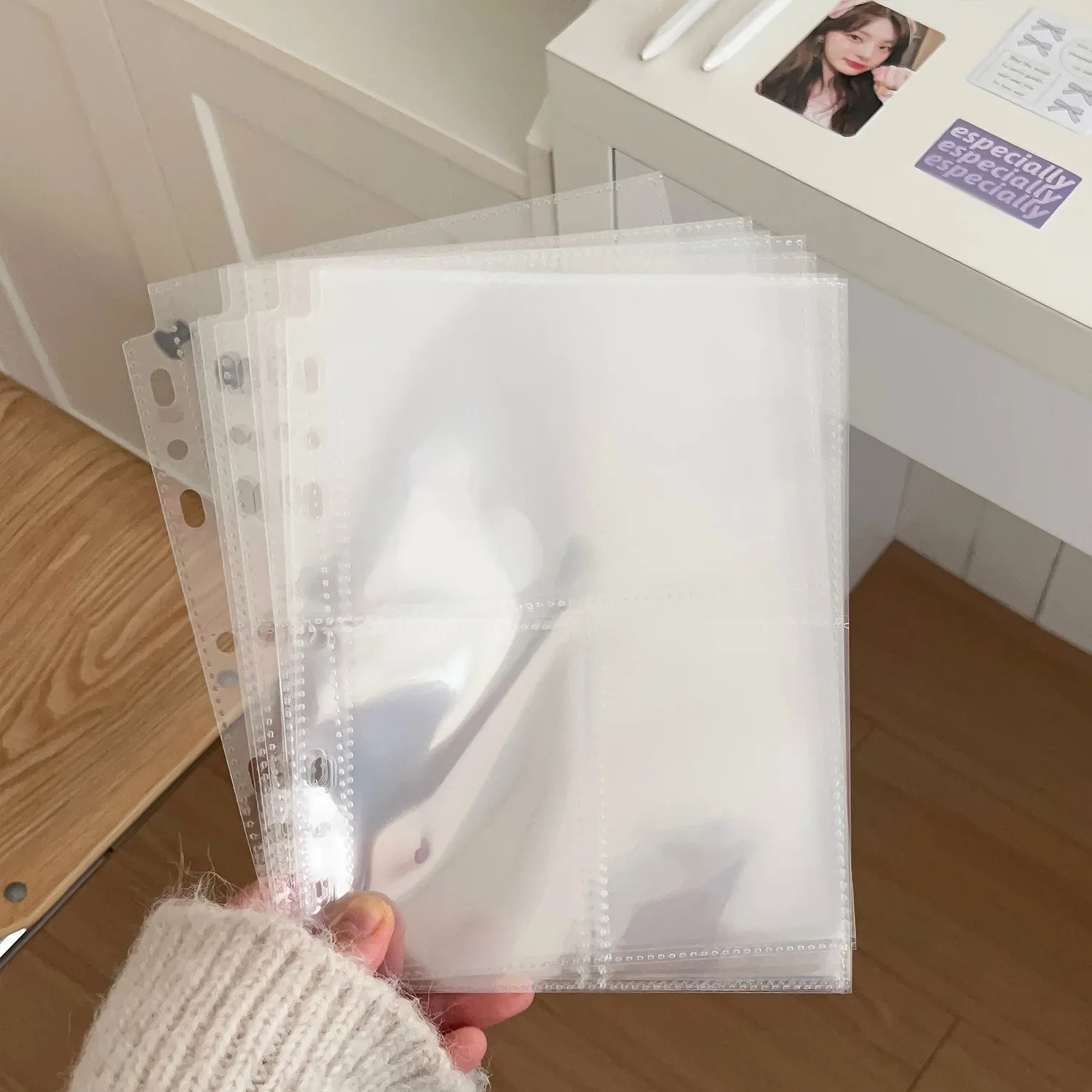 A5 7 Löcher Transparent Datei Halter Notebook Lose Blatt DIY Dokument Tasche Binder Ringe PVC Lagerung Bindung Ordner