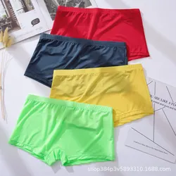 Men's ice silk underwear boxer breathable solid color ultra-thin transparent low-waist quick-drying sexy  briefs