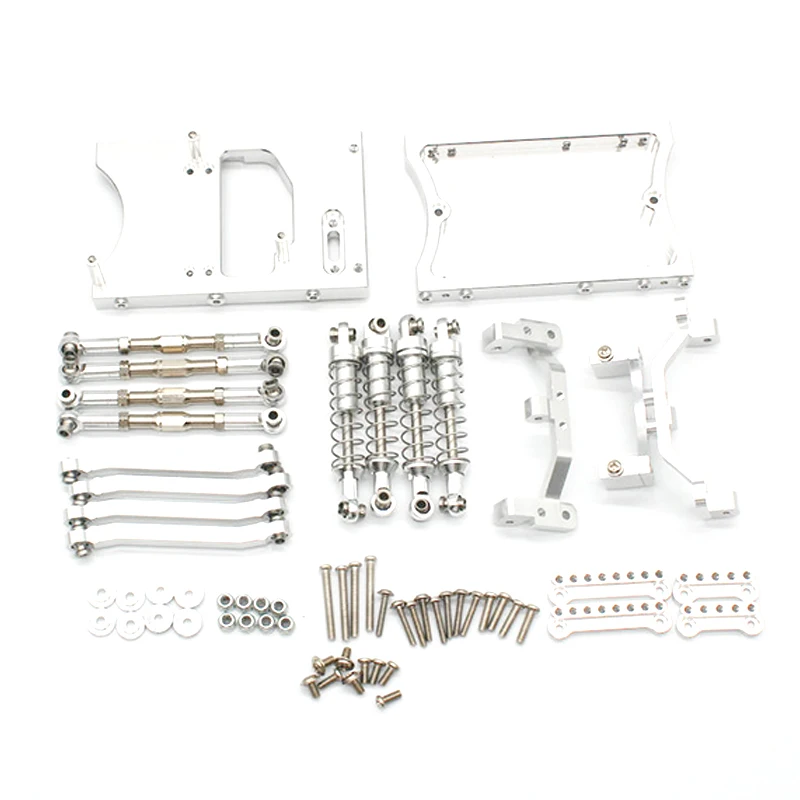 Metal Chassis Pull Rods Servo Fixed Mount Bracket Shock Absorber for MN D90 D91 MN99S 1/12 RC Car Upgrade Parts,Silver