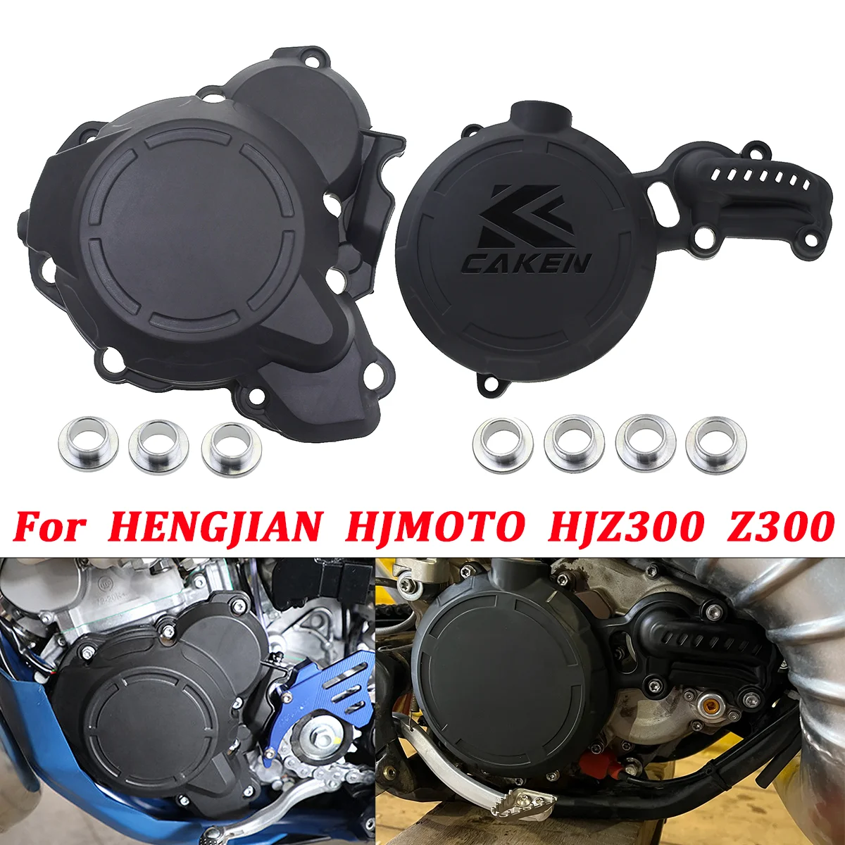 

Motorcycle Clutch Guard Water Pump Cover Engine Ignition protection cover For HENGJIAN HJMOTO HJZ300 Z300 Dirt Bike Refit Parts