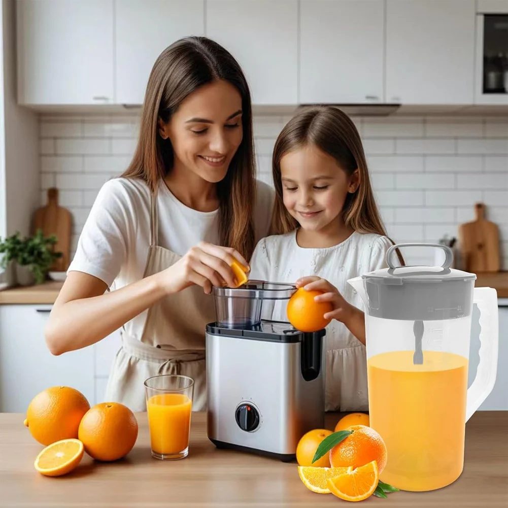 ABUP-3Pcs Mixing Pitcher For Drinks,Water Pitcher,Easy-Mix Juice Container,Angled Plastic Blades & Adjustable Mixer Plunger