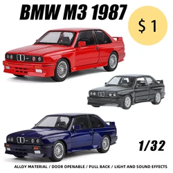 1:36 BMW M3 1987 sedan Alloy Car Diecast Metal Vehicle Model Kid Toy Boy Gifts Collection High Simulation Mini Collect Pull back