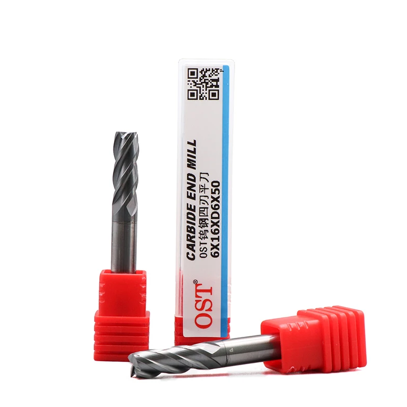 UNT Solid Carbide Fresa Coated CNC Router Milling HRC45 4 Flutes Square End Mill Cutters for Metal