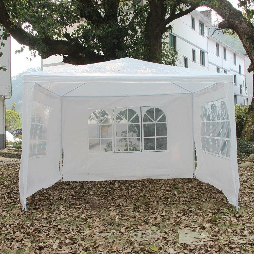 10'x10' White Canopy Party Wedding Tent Pavilion Cater Outdoor Gazebo Canopy