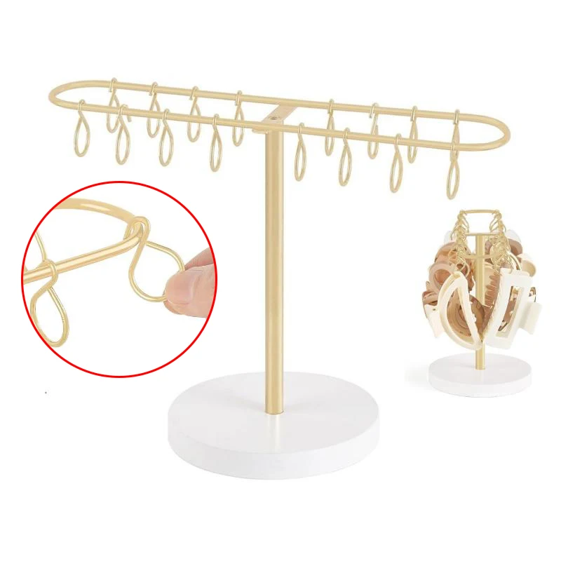 1pc Fashion Multifunctional Display Stand Headbands Holder Hair Clip Display Rack Metal Claw Clip Storage Rack With 16 Hooks