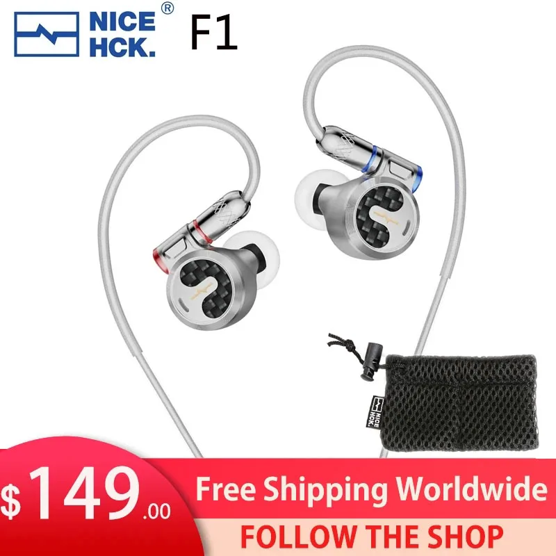 Nicehck F1 3.5mm/4.4mm Flagship In-ear Earphone 14.2mm Planar Diaphragm Driver Hifi Earbud With 0.78mm 2pin Detachable Cable Iem