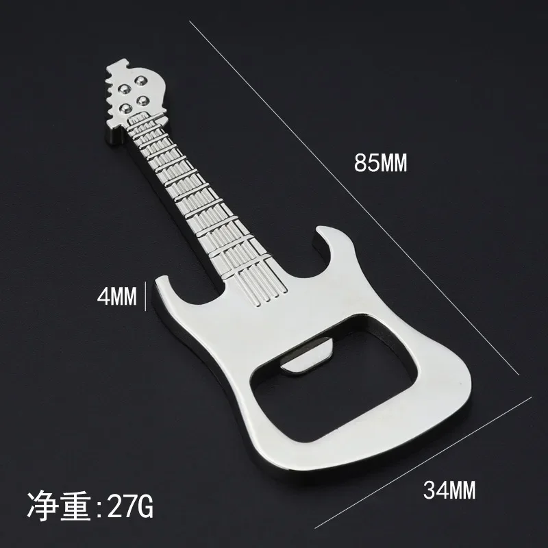 Zinc Alloy Guitar Beer Bottle Opener with Keychain Personalized Logo for Promotion Gift