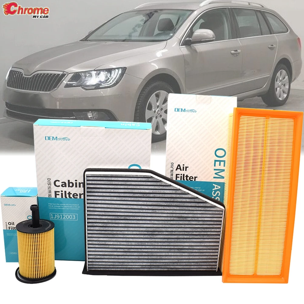 Oil Cabin Pollen Air Filter Service Kit For Skoda Superb 2015 2014 2013 2012 2011 2010 2009 2008 1896ccm 1968ccm 1.9 2.0 TDI