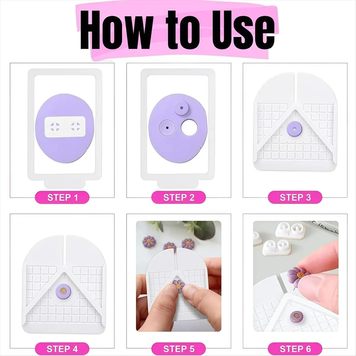 9 Pcs Stud Post Embedding Tool for Polymer Clay Tools, Air Dry Clay Tools for Clay Jewelry