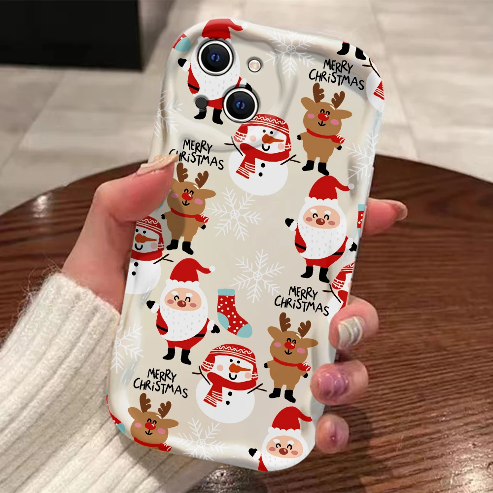 Casing Ponsel Pola Pohon Natal Mewah untuk Motorola Moto E14 G24 G75 G35 R13 G54 G34 G84 G53 G52 E22 Edge 50 Pro Ultra 4G 5G