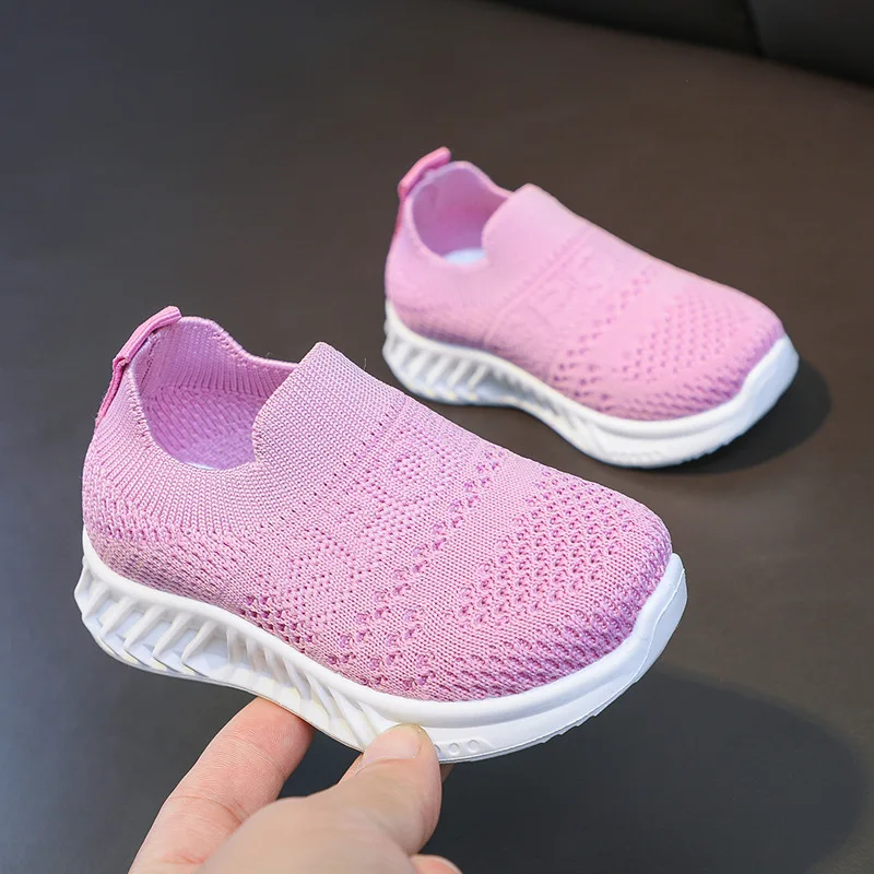 Children Sock Shoes Fashion Knitted Tennis Shoes for Boys Solid Slip on Kids Shoes Breathable Casual Girl Shoes Toddler Sneakers