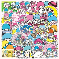 Autocollants de dessin animé imperméable pour enfants, petites étoiles jumelles mignonnes, décalcomanies Kawaii pour filles, graffiti, bagages, téléphone, 10 pièces, 30 pièces, 50 pièces