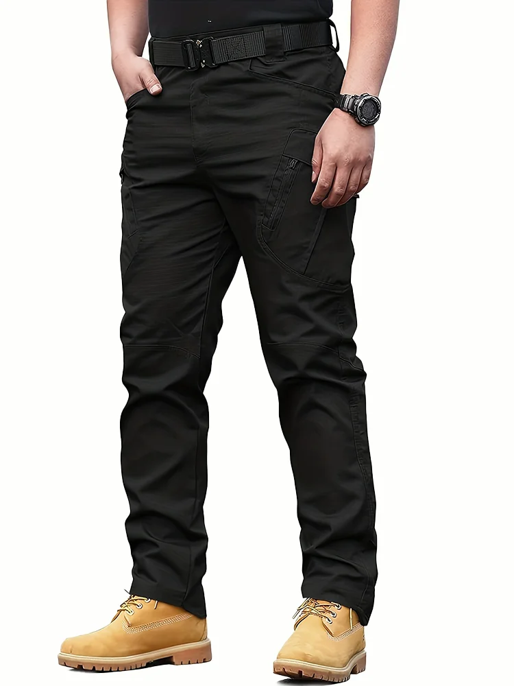 Men's multifunctional pocket tactical pants, wear-resistant Cargo Pants, water repellent, suitable for hiking and outdoor work