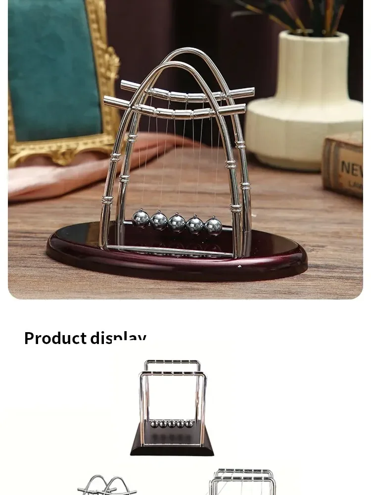 Newtons Wiege, Balance, Stahlkugel, Lehrmittel, Physik, Wissenschaft, Pendel, Desktop-Spielzeug, Stressabbau, Geschenke, Heimdekoration – Detail 9