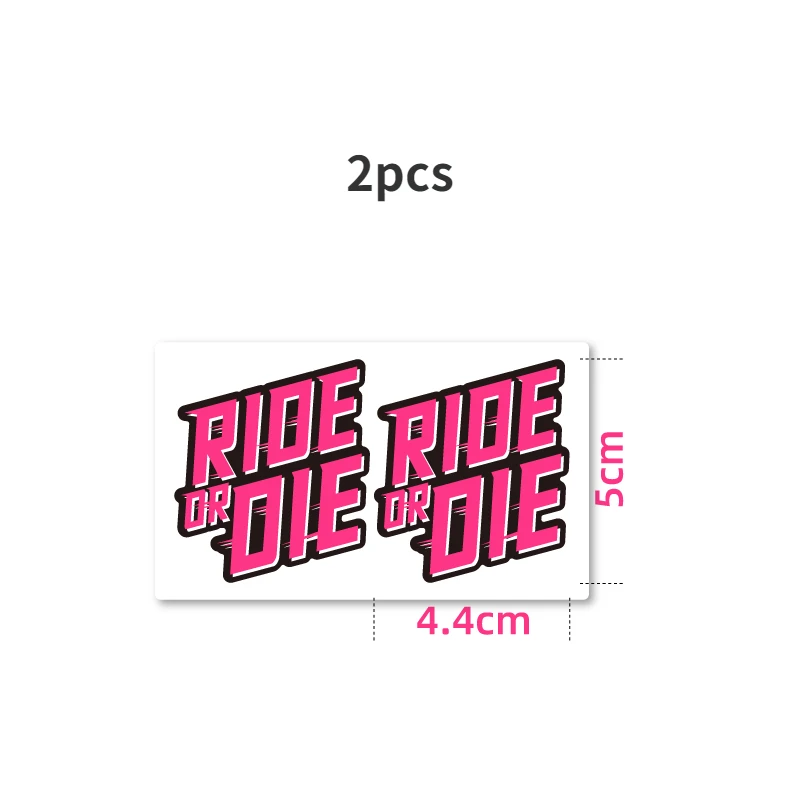 2pics RIDE OR DIE Bike Frame Sticker DIY Top Tube Seat Tube Sticker MTB Road Bicycle Decals Cycling Decorative Waterproof Film