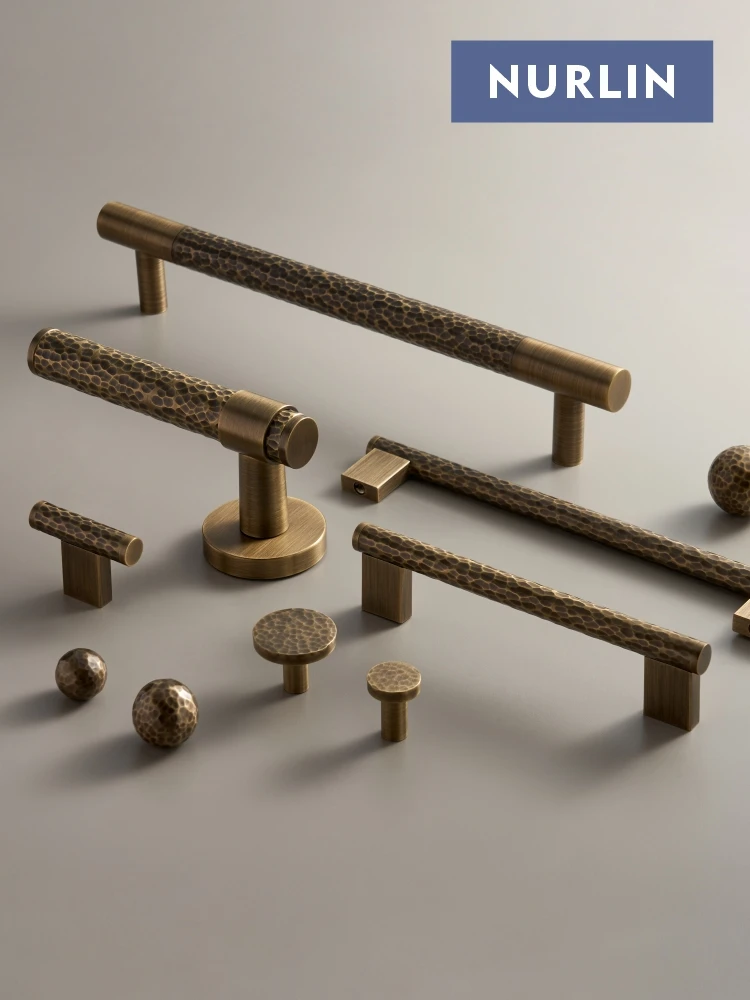 Nurlin الولايات المتحدة الأمريكية القياسية مادة النحاس اليد مطروق قفل باب الحمام مرور الخصوصية الإبهام نقر مفتاح مقبض