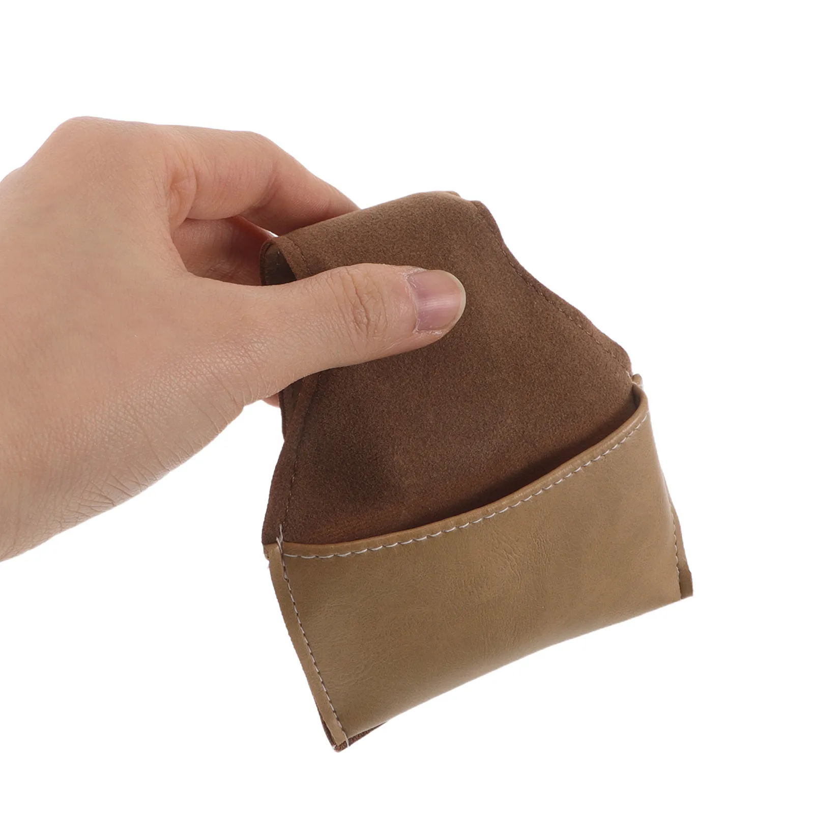 Pool Cue Chalk Holder Brown PU Billiard Pouch Portable Snooker Chalk Carrier Table Side Accessory