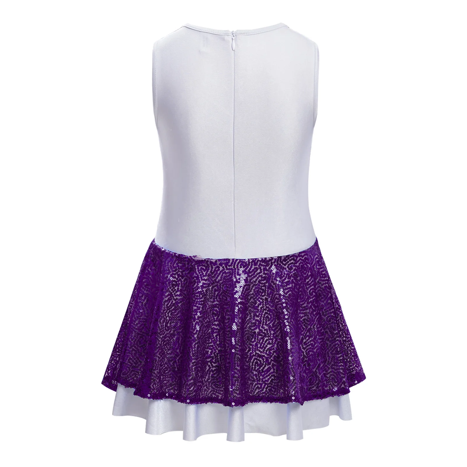 Crianças meninas lantejoulas brilhantes ballet moderno collant vestido cheerleader traje uniforme de líder de torcida vestido de desempenho do ensino médio