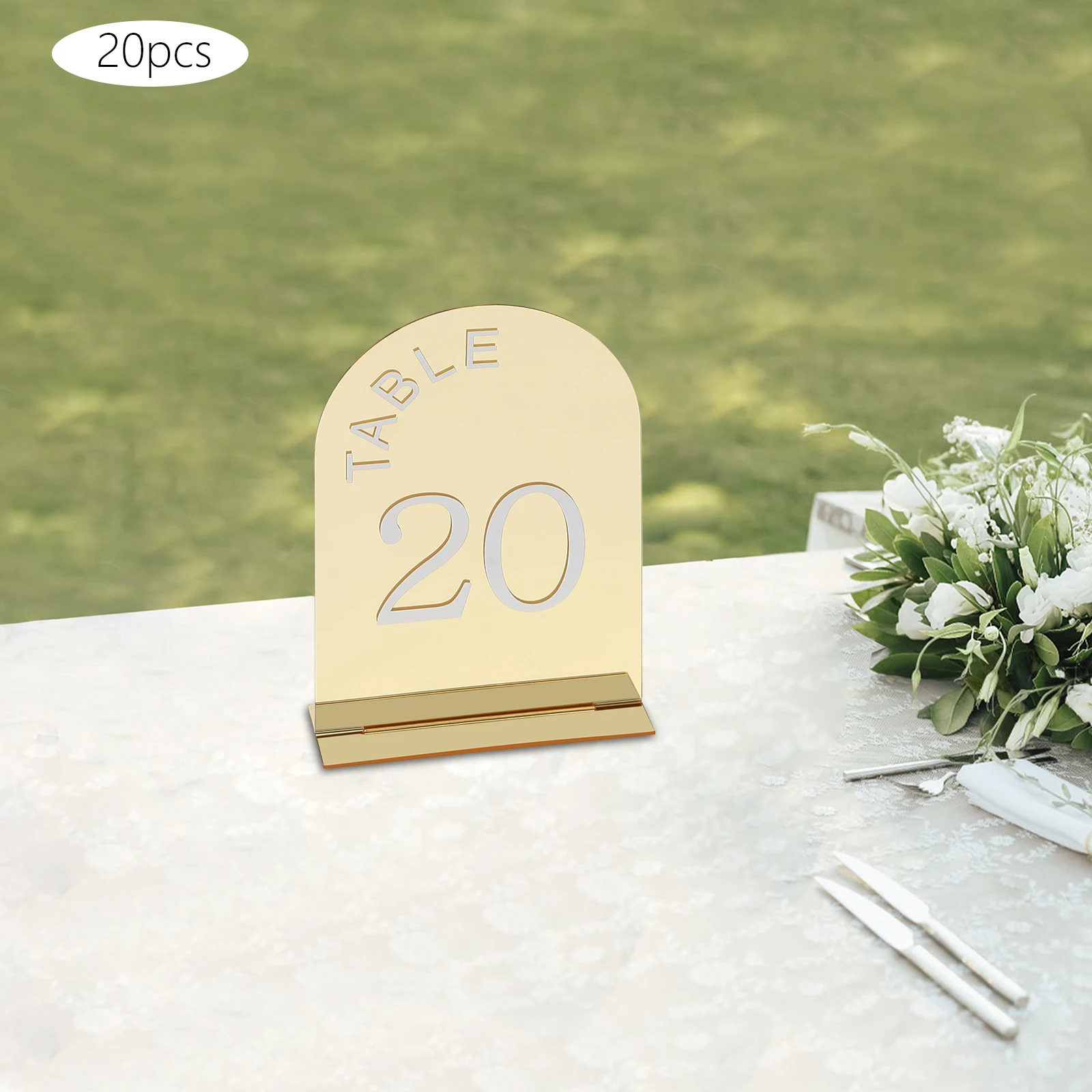 

20-Piece Acrylic Table Number Holder Set Seat Card Holders 1–20 Wedding Reception Desk Business Card Holder Notepad Clip