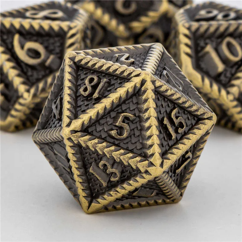 

KERWELLSI D&D Dice Set DND, Polyhedral Metal Dungeon and Dragon Role Playing Game Dice, Handmade Dice D20 D12 D10 D8 D6 D4