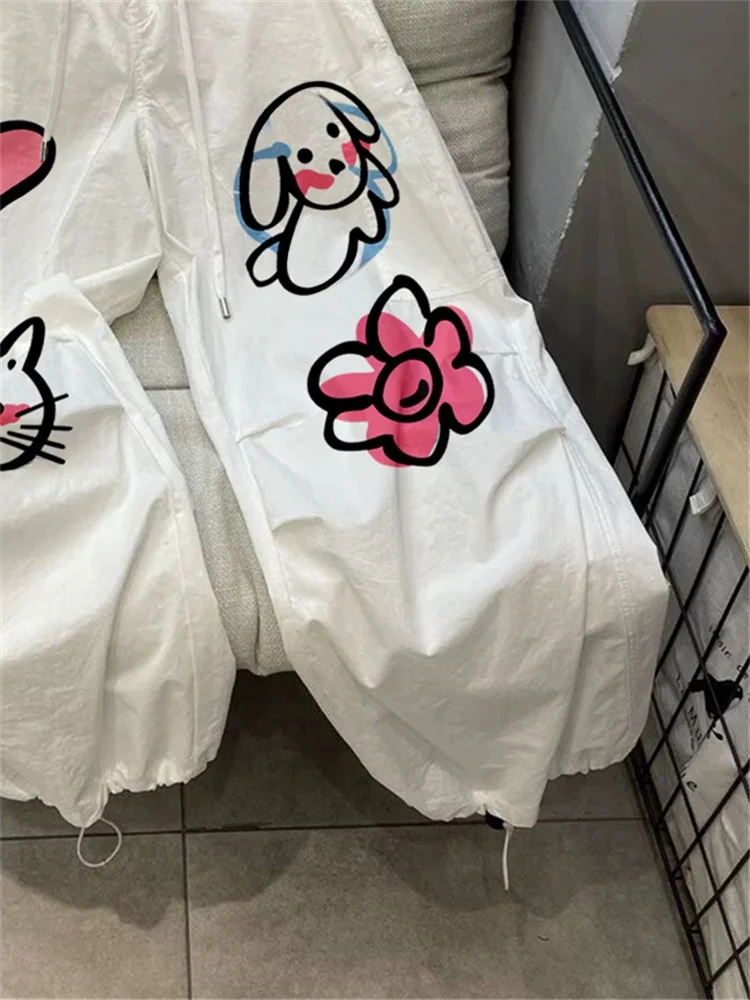 Retro Japanese Sle Casual Loose Fit Work Pants ex Summer Design Versatile Long Trousers High Waist Elastic Waisand