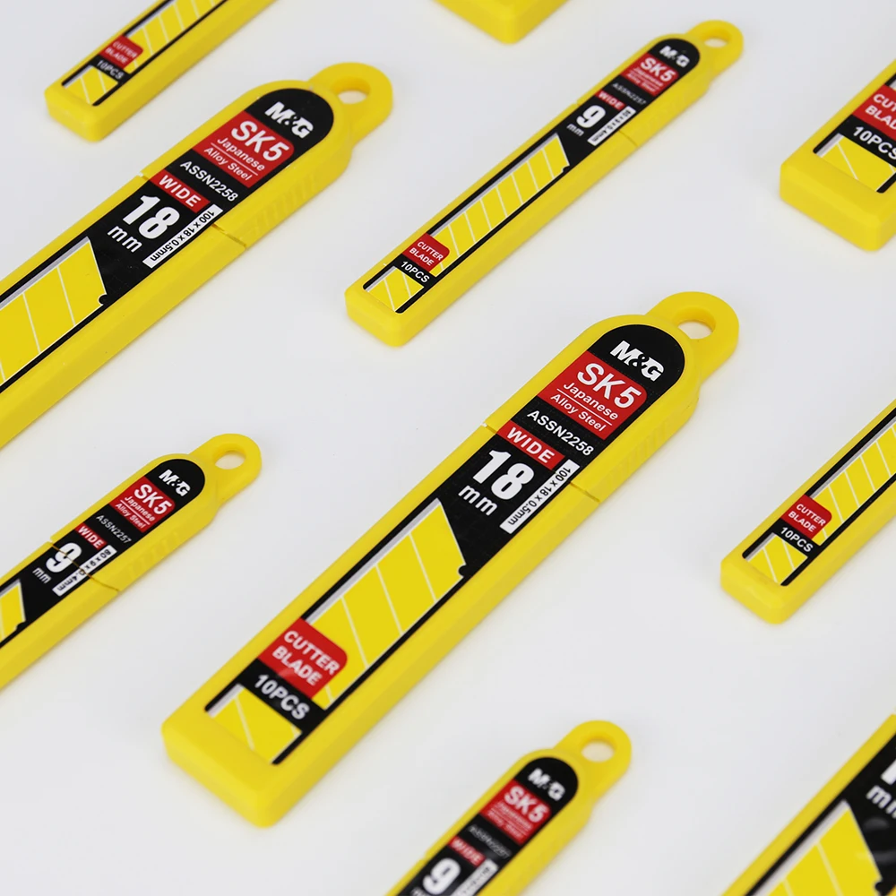 2pcs M & G Cutter Blades 18mm 100 * 18 * 0.5 mm With 8 Points 20 Pcs Blades / Box