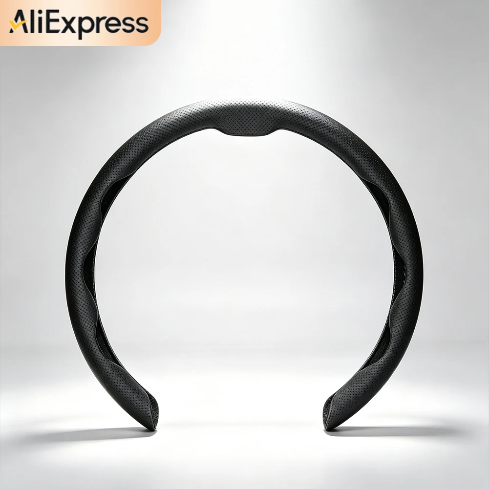 Leather Car Steering Wheel Cover Lightweight Breathable Anti-Sweat For Alfa Romeo Junior Tonale Stelvio Giulia Quadrifoglio 4C