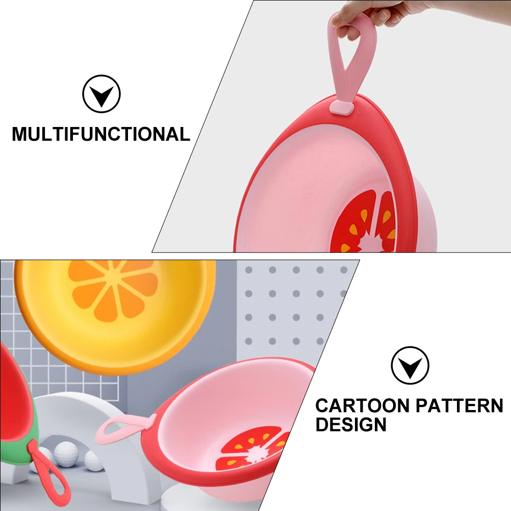 

Portable Thickened Children Washbasin Plastic Household Fruit Shaped Cartoon Basin For Kids Multifunctional Easy Carry Kitchen