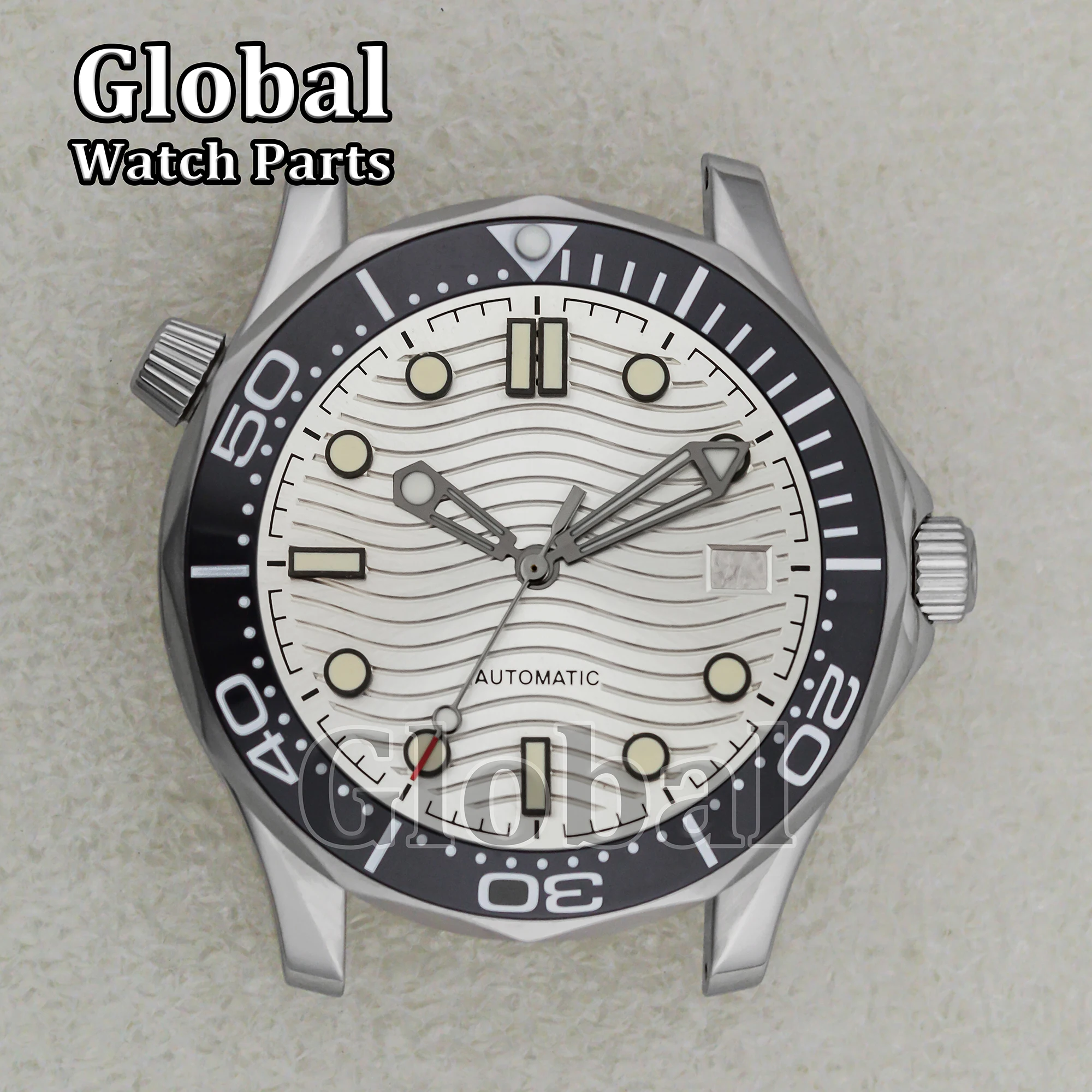 NH35 Dial Luminous Hands Watch Parts for Mod Seamaster 300 Stainless Steel Case Watch Accessories Repair Tool Fit NH35 Movement