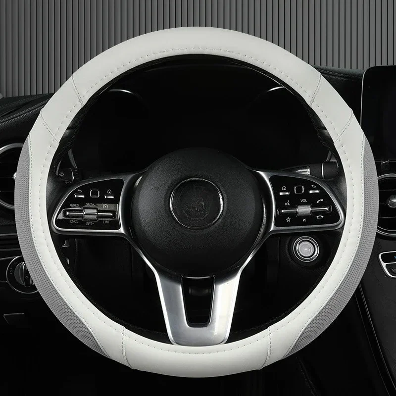 

Кожаный чехол на руль с сеткой дышащий, впитывающий пот и противоскользящий, подходит для автоинтерьеров на 38-мгномеров.