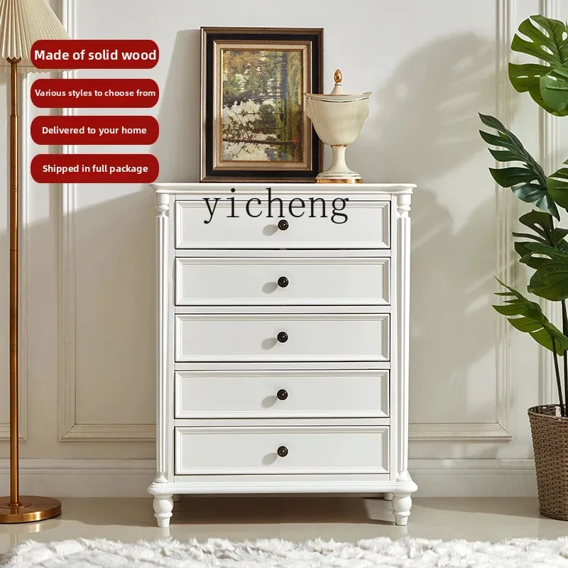 

LX solid wood chest, bedroom storage cabinet, living room simple display cabinet, entrance cabinet