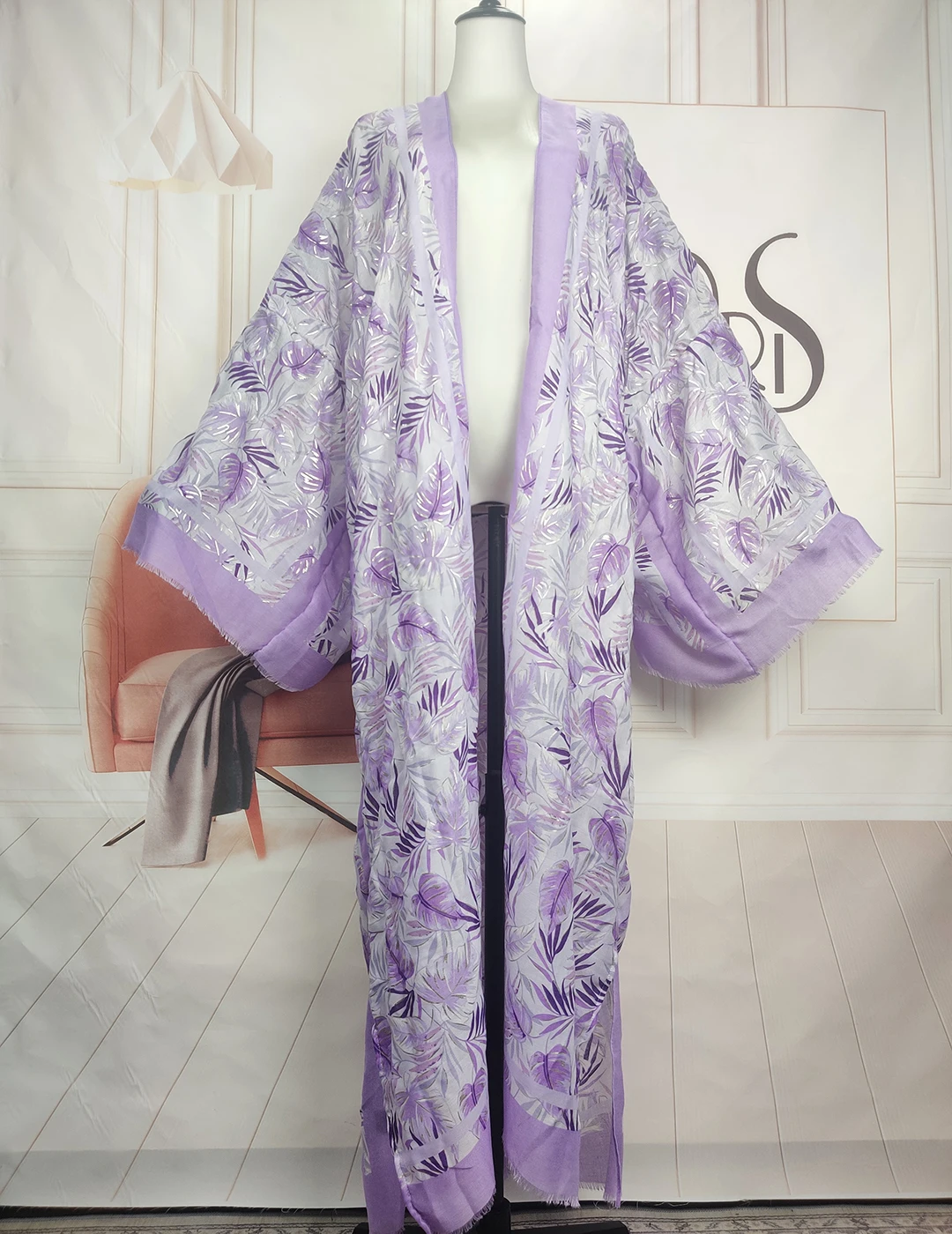 Autumn Fashion African Bloggers Floral Cotton Loose Kimonos Causal Boho Europe Designer Swimwear Long Cardigans For Holiday image 2