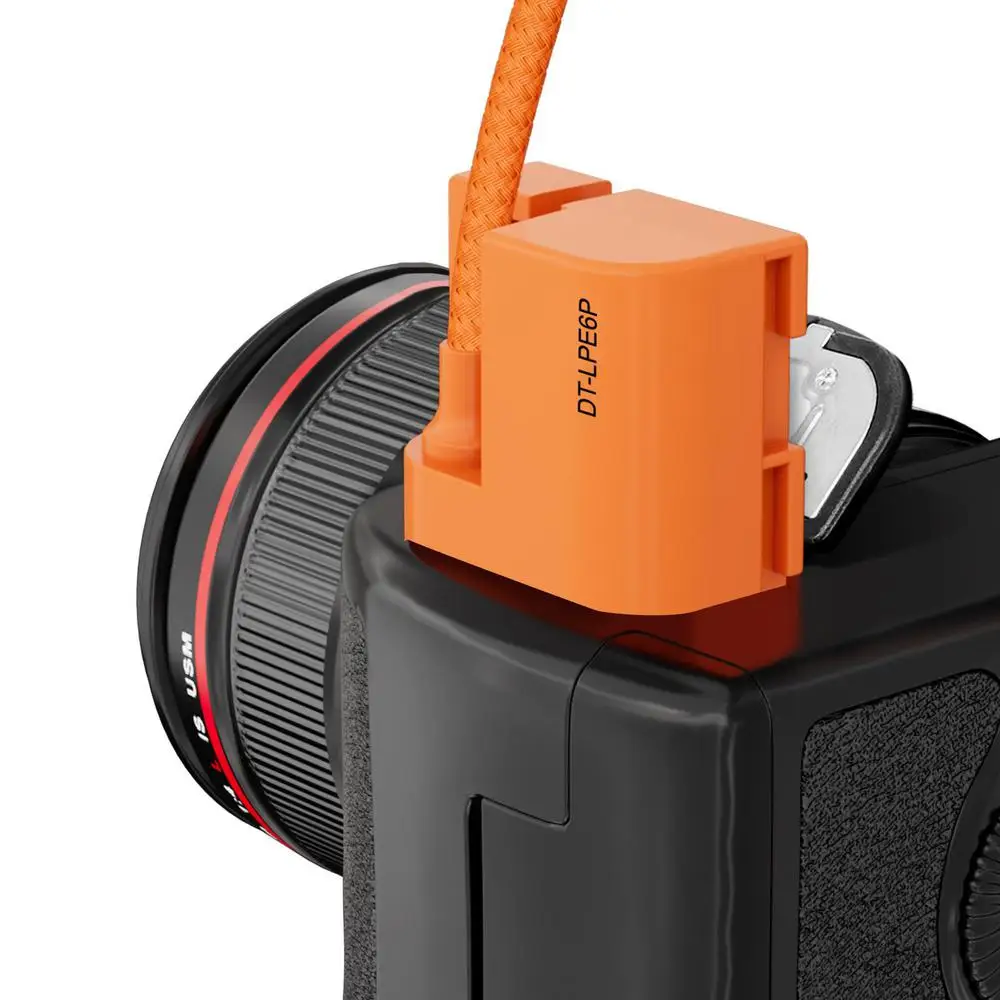 ZGCINE D-Tap to LP-E6P & USB-C PD to LP-E6P Dummy Battery Cable for Canon EOS 5D Mark IV 6D Mark II 80D 90D R5 R6 Mark II R7 R5C