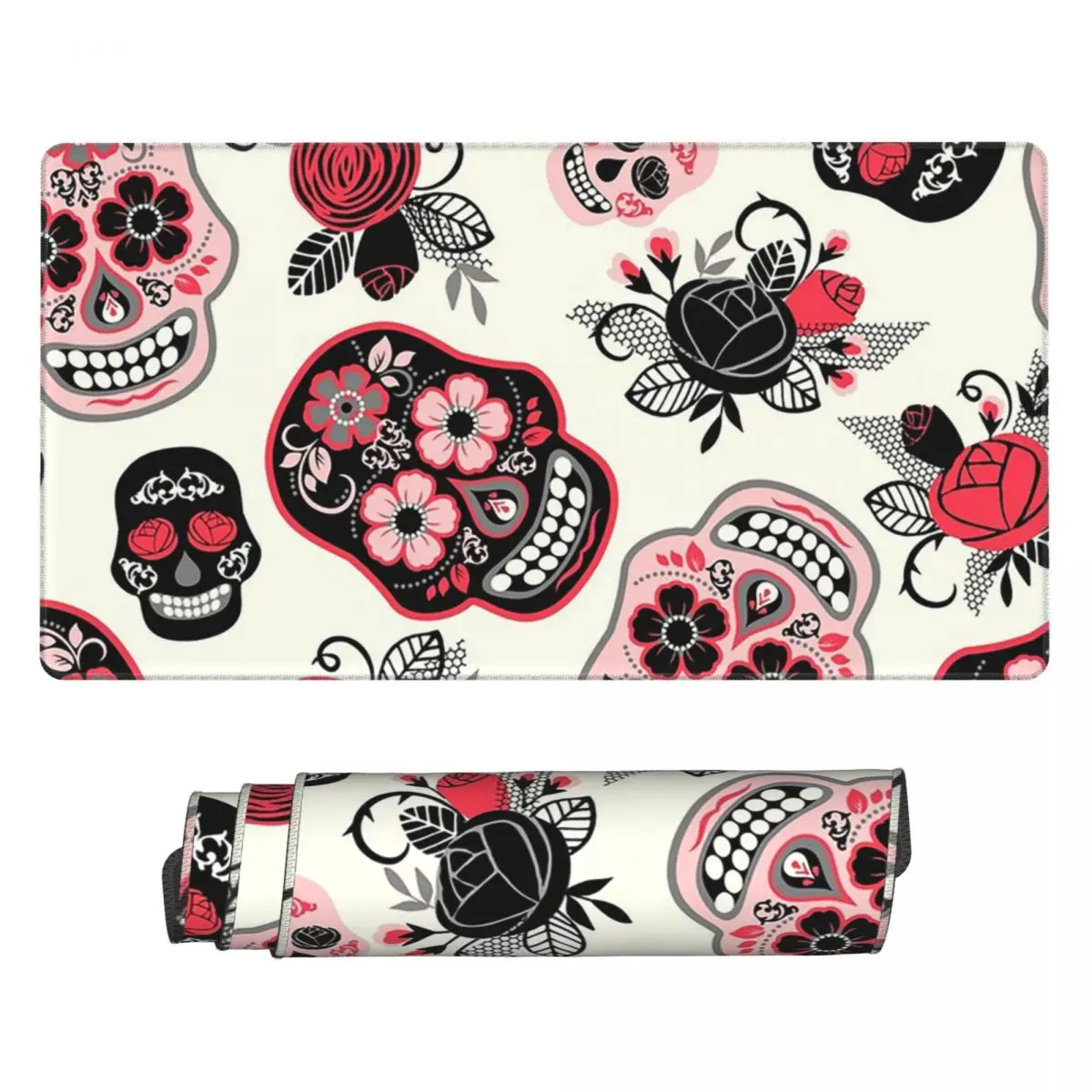 

Large Mouse Pad Day Of The Dead Skulls And Roses Gamer PC LaptopMats Keyboard Carpet Computer Gaming Office Accessories Desk Mat
