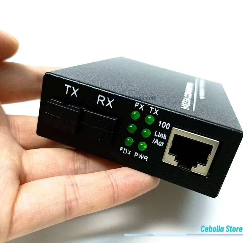 10/100M Optical Media Converter 10/100Mbps Single Mode Single Fiber SC 25KM Scport External Power Supply