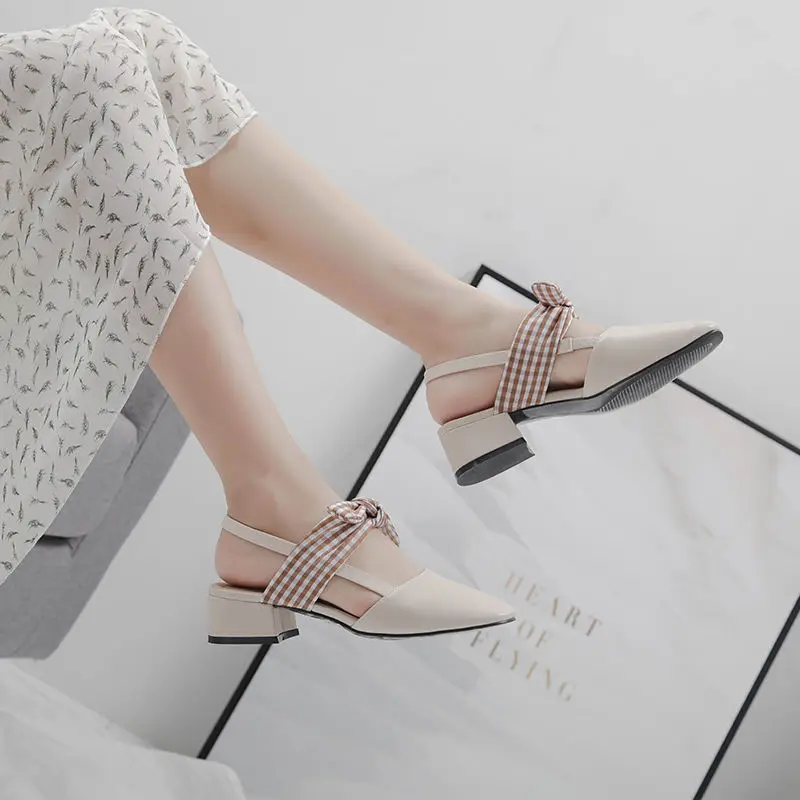 

Босоножки женские летние на среднем каблуке, Офисная Рабочая обувь, элегантные туфли для офиса, 2024